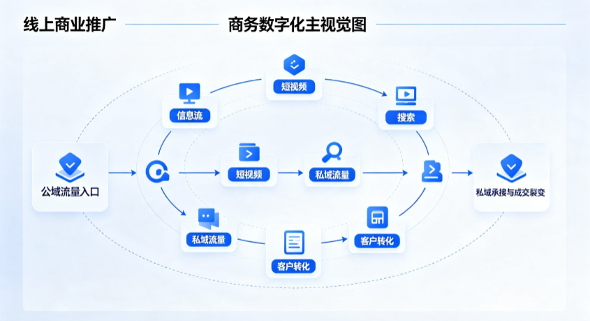 长乐市线上商业推广怎么做？全域流量闭环搭建与低成本转化实战指南
